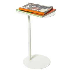 Xenos Bijzettafels-Bijzettafel Mica ovaal - wit - 53x35x25 cm