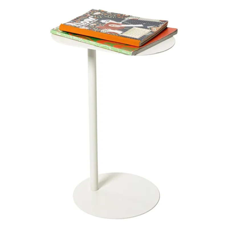 Xenos Bijzettafels-Bijzettafel Mica ovaal - wit - 53x35x25 cm