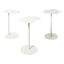 Xenos Bijzettafels-Bijzettafel Mica ovaal - wit - 53x35x25 cm