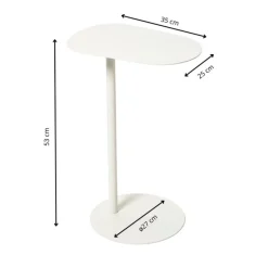 Xenos Bijzettafels-Bijzettafel Mica ovaal - wit - 53x35x25 cm