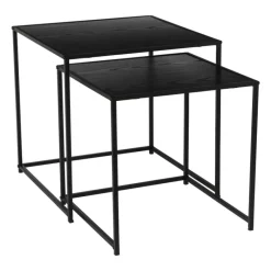 Xenos Salontafels|Bijzettafels-Bijzettafel Noah - zwart - set van 2