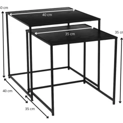 Xenos Salontafels|Bijzettafels-Bijzettafel Noah - zwart - set van 2