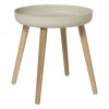 Xenos Bijzettafels-Bijzettafel Nordic - wit/naturel - ø40x43 cm
