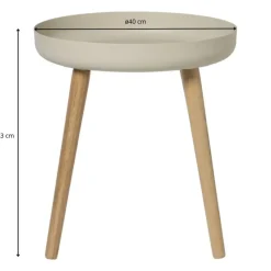 Xenos Bijzettafels-Bijzettafel Nordic - wit/naturel - ø40x43 cm