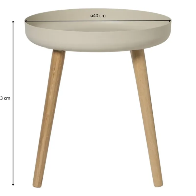 Xenos Bijzettafels-Bijzettafel Nordic - wit/naturel - ø40x43 cm