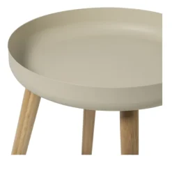 Xenos Bijzettafels-Bijzettafel Nordic - wit/naturel - ø40x43 cm