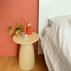 Xenos Bijzettafels-Bijzettafel Paris - beige - ø36x46 cm