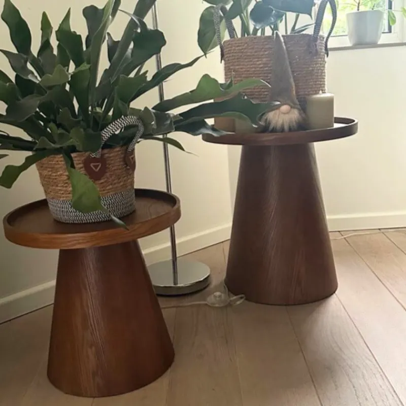 Xenos Bijzettafels-Bijzettafel Rondo groot - bruin - ø45x50 cm