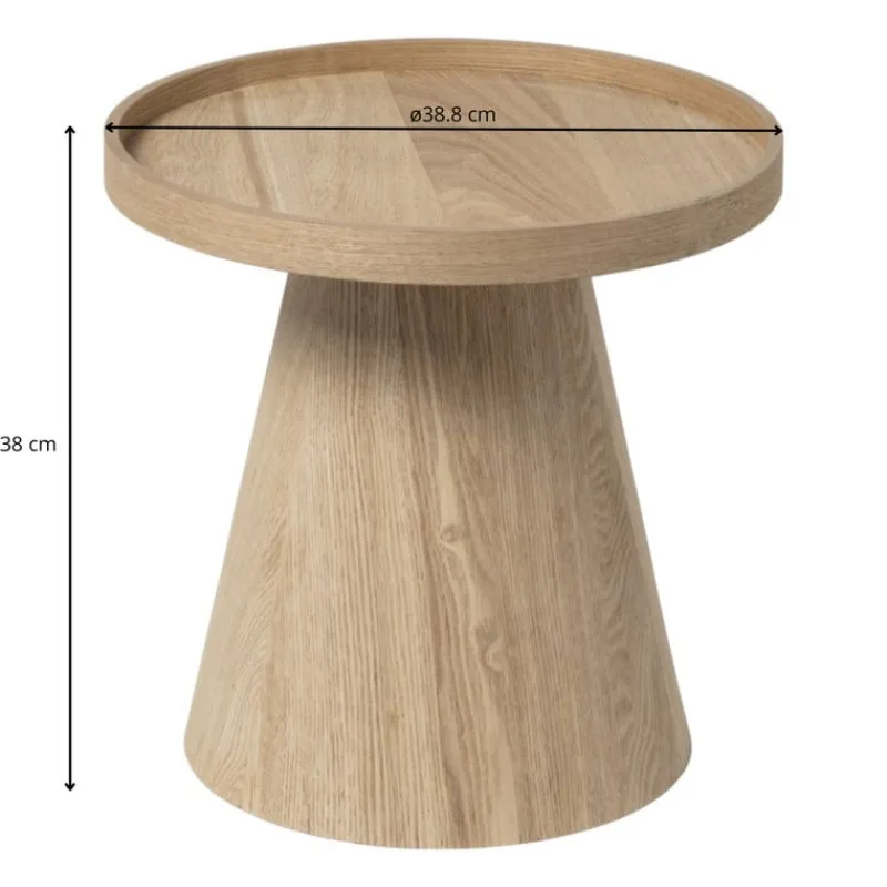 Xenos Bijzettafels-Bijzettafel Rondo klein - naturel - ø38.8x38 cm