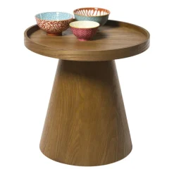 Xenos Bijzettafels-Bijzettafel Rondo klein - bruin - ø38.5x38 cm