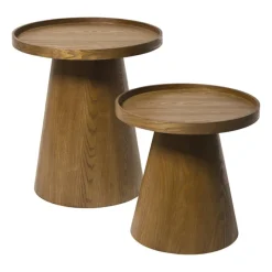 Xenos Bijzettafels-Bijzettafel Rondo klein - bruin - ø38.5x38 cm