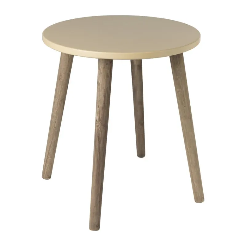 Xenos Bijzettafels-Bijzettafel Salvador - beige/bruin - ø36x41 cm