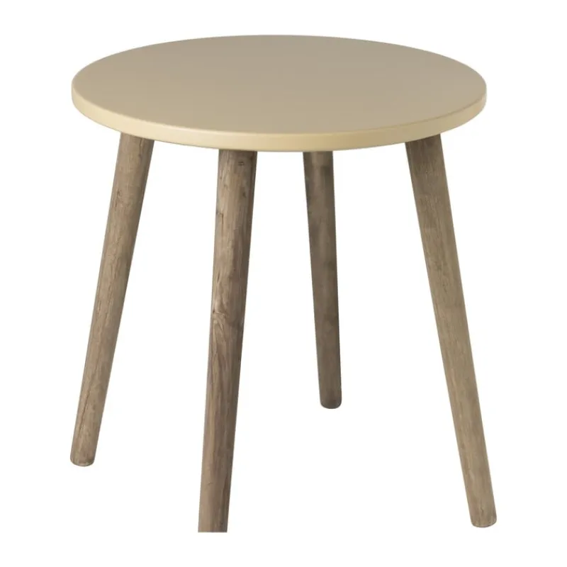 Xenos Bijzettafels-Bijzettafel Salvador - beige/bruin - ø36x41 cm