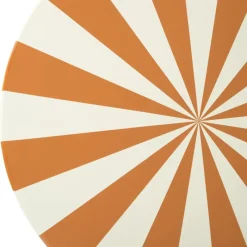 Xenos Bijzettafels-Bijzettafel stripes - beige/oranje - ø40x45 cm