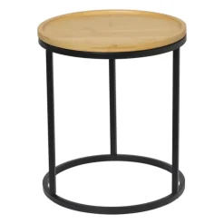 Xenos Salontafels|Bijzettafels-Bijzettafels Bamboe - MDF/metaal - set van 2