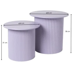 Xenos Bijzettafels-Bijzettafels Oslo - lila - set van 2