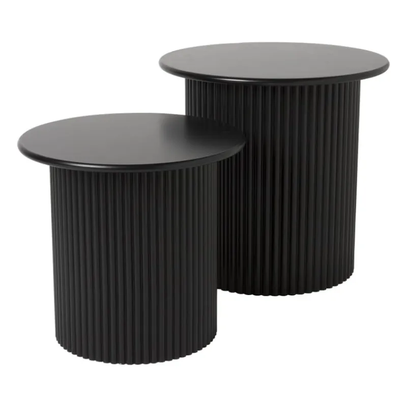 Xenos Bijzettafels-Bijzettafels Oslo - zwart - set van 2
