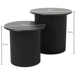 Xenos Bijzettafels-Bijzettafels Oslo - zwart - set van 2