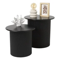 Xenos Bijzettafels-Bijzettafels Oslo - zwart - set van 2