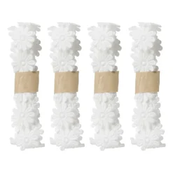 Xenos Knutselspullen-Bloemenband wit - set van 4 - 100 cm