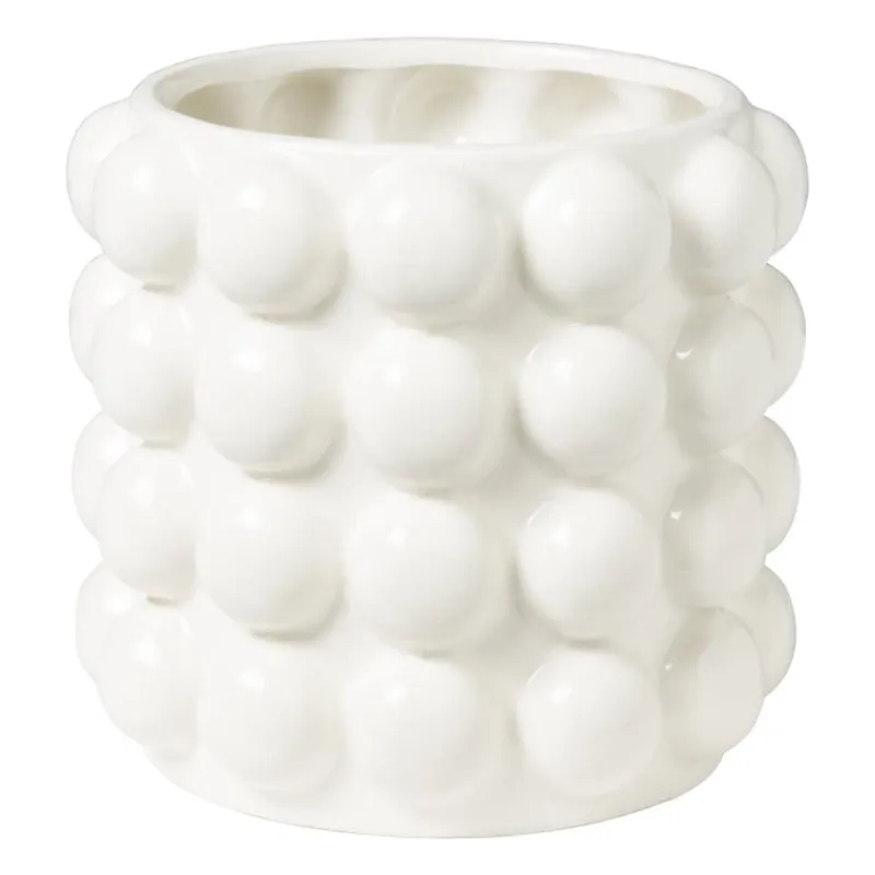 Xenos Bloempotten-Bloempot bubbel - wit - ø15x15 cm