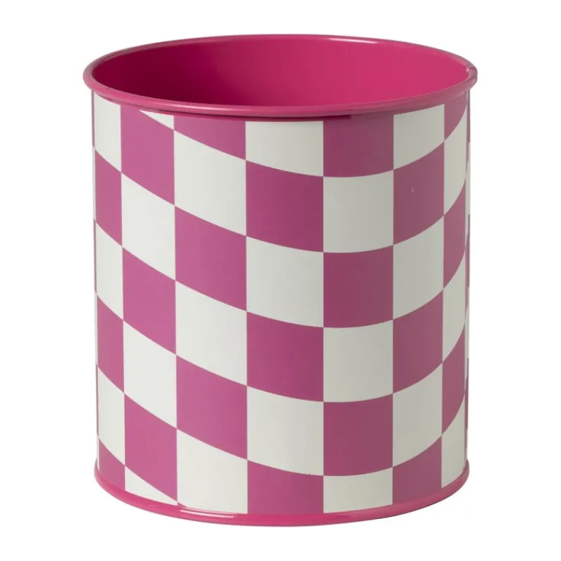 Xenos Bloempotten-Bloempot geblokt klein - roze - ø12x13 cm