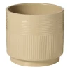 Xenos Bloempotten-Bloempot lijnen - beige - ø19x17 cm
