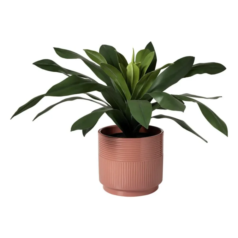 Xenos Bloempotten-Bloempot lijnen - roze - ø19x17 cm