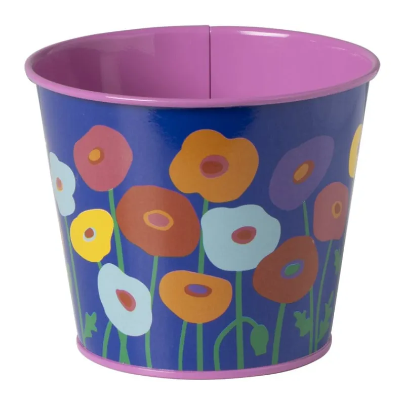 Xenos Bloempotten-Bloempot met bloemetjes - diverse varianten - ø12x10 cm