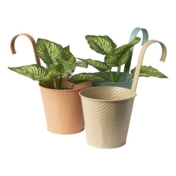 Xenos Plantenbakken|Bloempotten-Bloempot met hengsel - groen - 25x20x14 cm