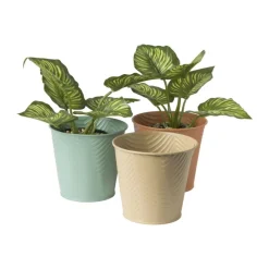 Xenos Plantenbakken|Bloempotten-Bloempot patroon maat S - ø12x13 cm - groen