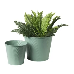 Xenos Plantenbakken|Bloempotten-Bloempot patroon maat S - ø12x13 cm - groen