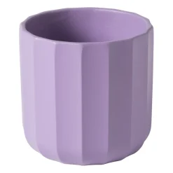 Xenos Bloempotten-Bloempot streep - paars - ø11.5x11 cm