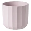 Xenos Bloempotten-Bloempot streep - roze - ø13.5x12.6 cm