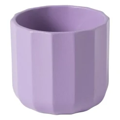 Xenos Bloempotten-Bloempotje streep - paars - ø7x6.5 cm