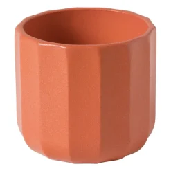Xenos Bloempotten-Bloempotje streep - rood - ø7x6.5 cm