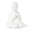 Xenos Boeddha Beelden|Decoratieve Beelden-Boeddha porselein - wit - 14.2x11.2x19 cm