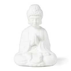 Xenos Boeddha Beelden|Decoratieve Beelden-Boeddha porselein - wit - 14.2x11.2x19 cm