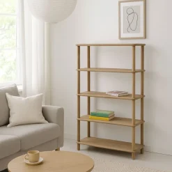 Xenos Boekenkasten|Vakkenkasten-Boekenkast Scandi - naturel - 140x80x30 cm