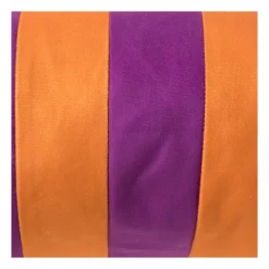 Xenos Kussens-Bolster kussen met strepen - paars/oranje - ø18x45 cm