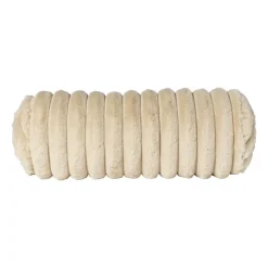 Xenos Kussens-Bolster kussen rib - beige - ø15x45 cm