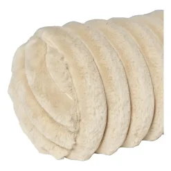 Xenos Kussens-Bolster kussen rib - beige - ø15x45 cm