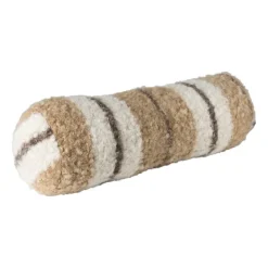 Xenos Kussens-Bolster kussen ruit - bruin - ø15x42 cm