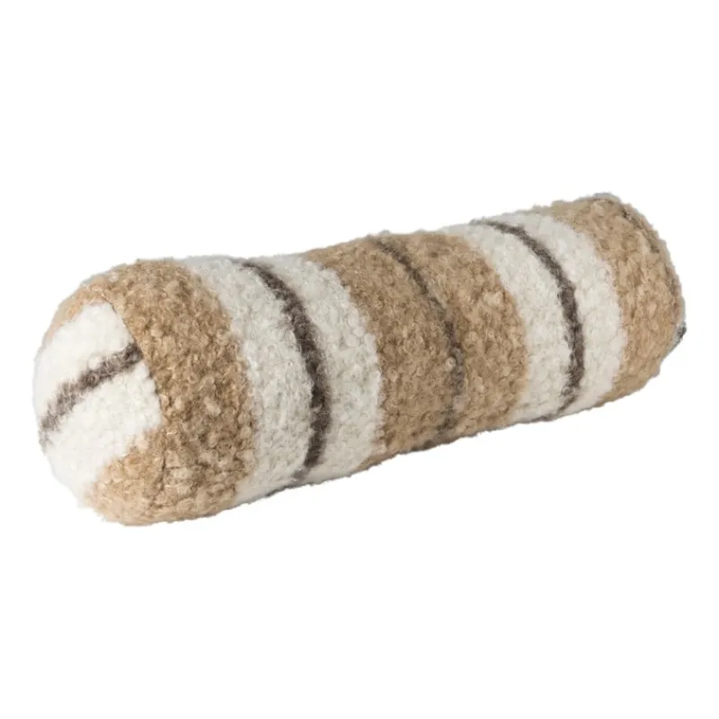 Xenos Kussens-Bolster kussen ruit - bruin - ø15x42 cm