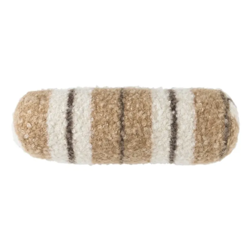Xenos Kussens-Bolster kussen ruit - bruin - ø15x42 cm