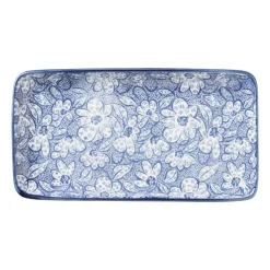 Xenos Sushi Servies|Tapasservies-Bord blue print - botanic - 20x11 cm
