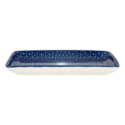 Xenos Sushi Servies|Tapasservies-Bord blue print - diamonds - 20x11 cm