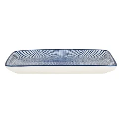 Xenos Sushi Servies|Tapasservies-Bord blue print - stripes - 20x11 cm