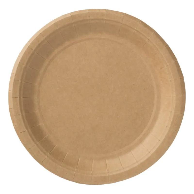 Xenos Wegwerpservies|Buitenservies-Bord kraftpapier - 10 stuks - 18,5 cm