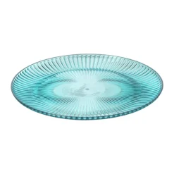 Xenos Borden-Bord streep - blauw - ø22x1.5 cm